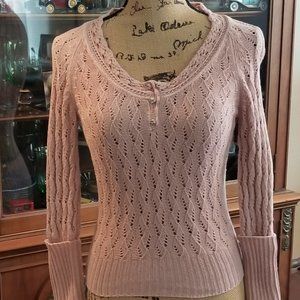 Intuitions pale pink detailed size small sweater
